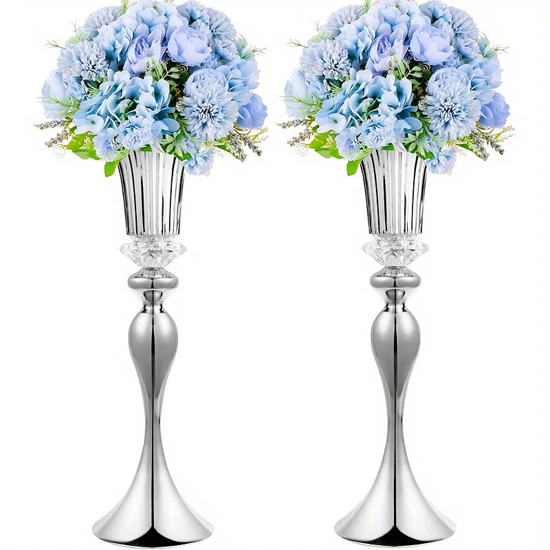 Crystal Flower Stands Set Metal Centerpieces For Table Decor