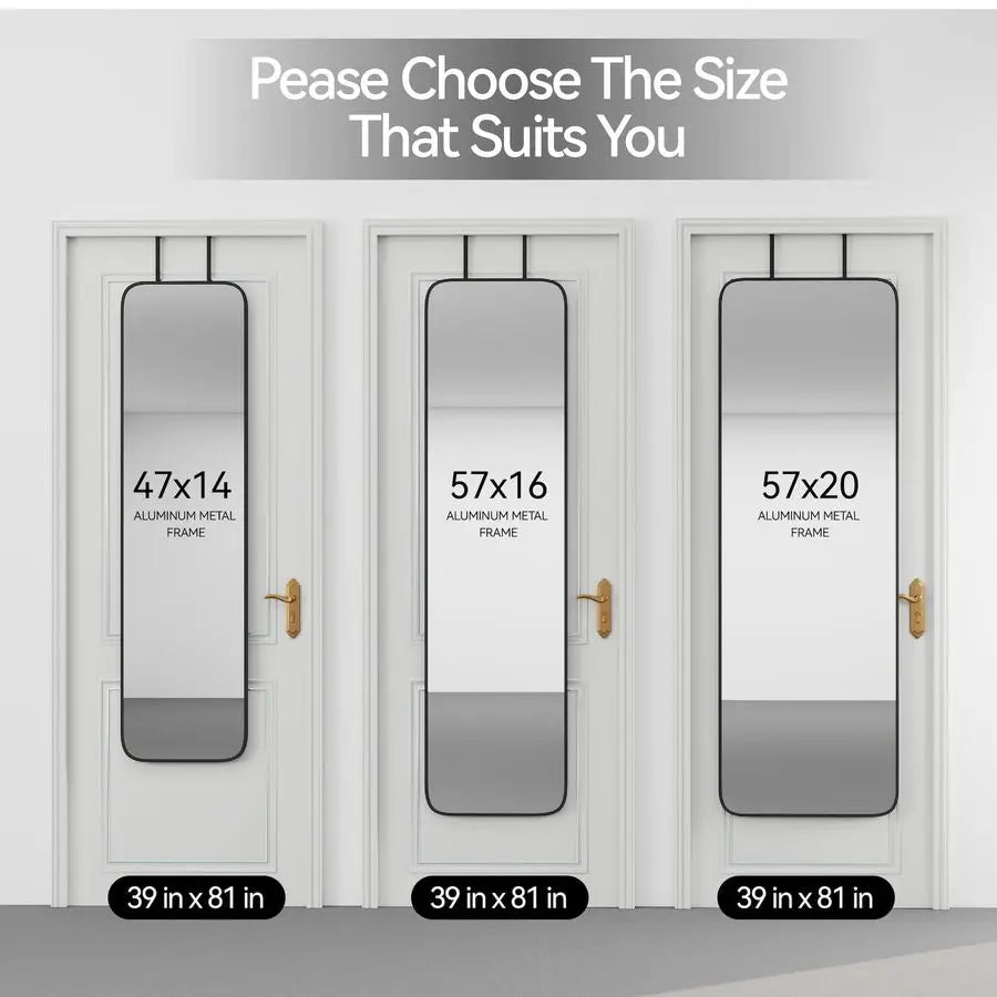 Rectangular Full Body Mirror Wall Mounted Door Hanging Entryway
