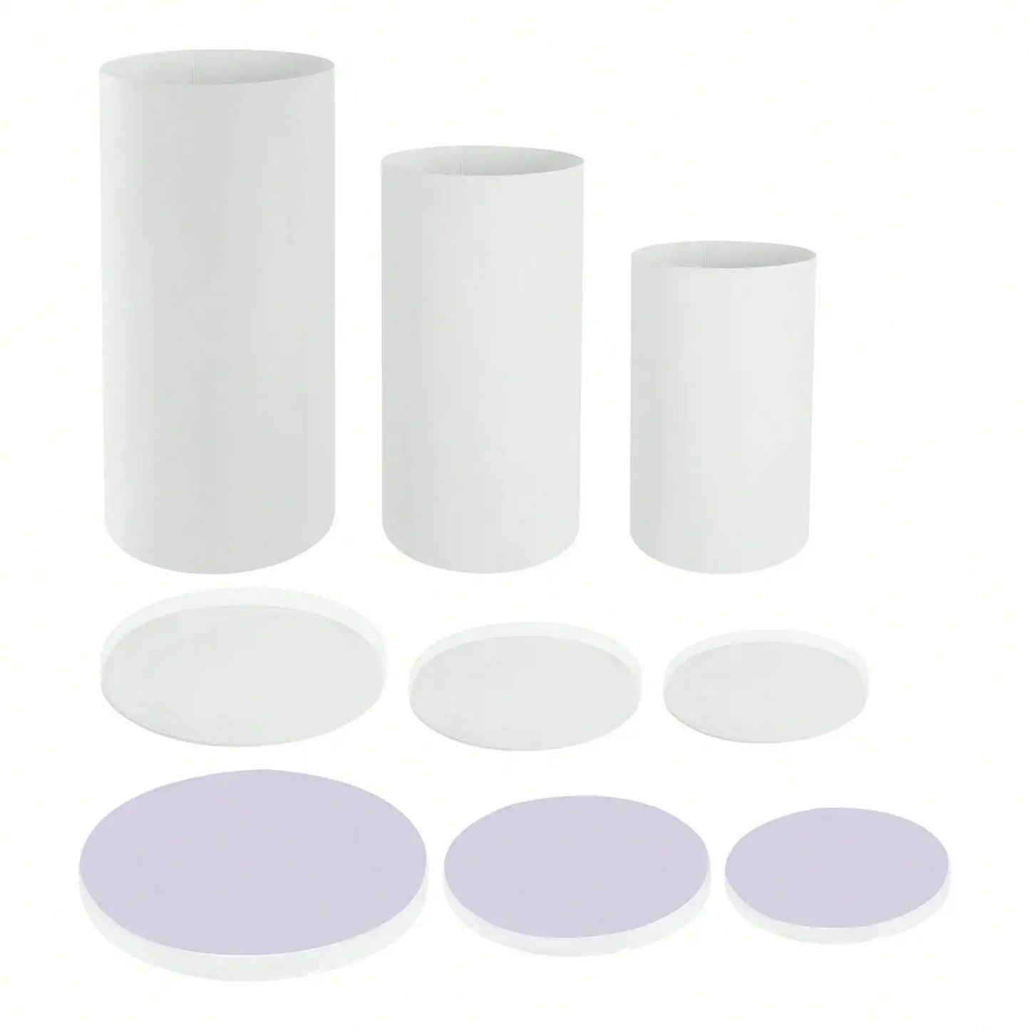 3Pcs Cylinder Pedestal Stands For Wedding Decor Displays
