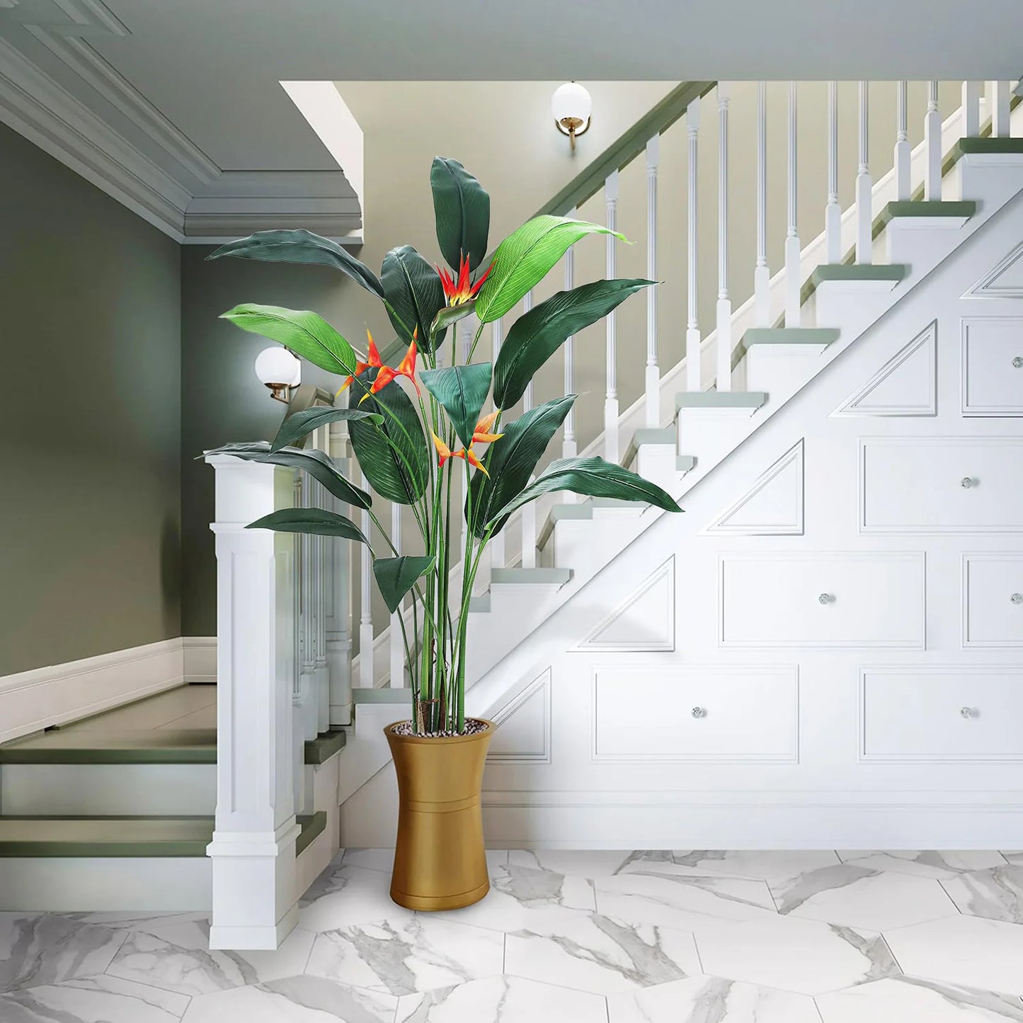 HiMISSCN 2Pcs Artificial Bird Of Paradise Plants For Home Decor