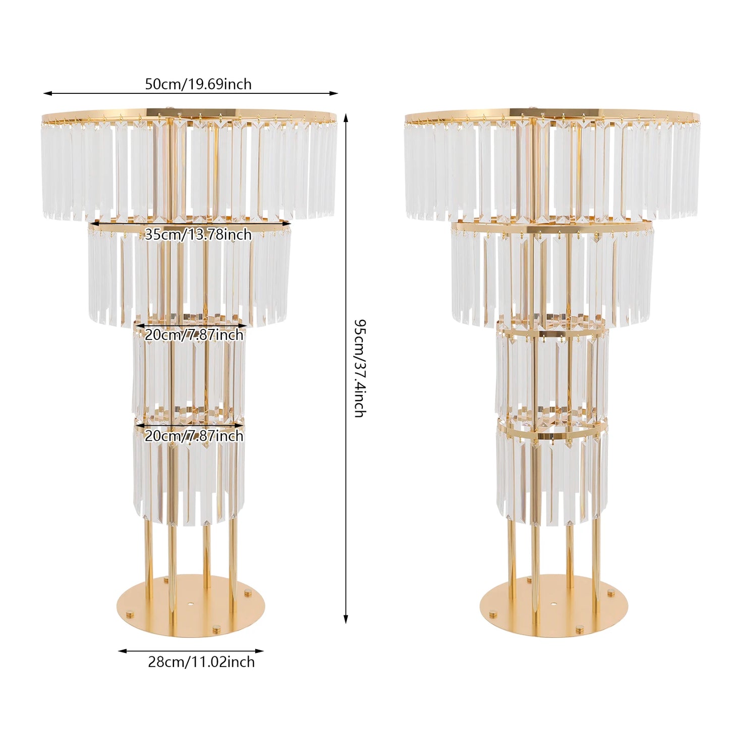 Metal Wedding Flower Stand Crystal Flower Rack Centerpiece 2/4/5 Tier Floral Holder for Party Event Decoration