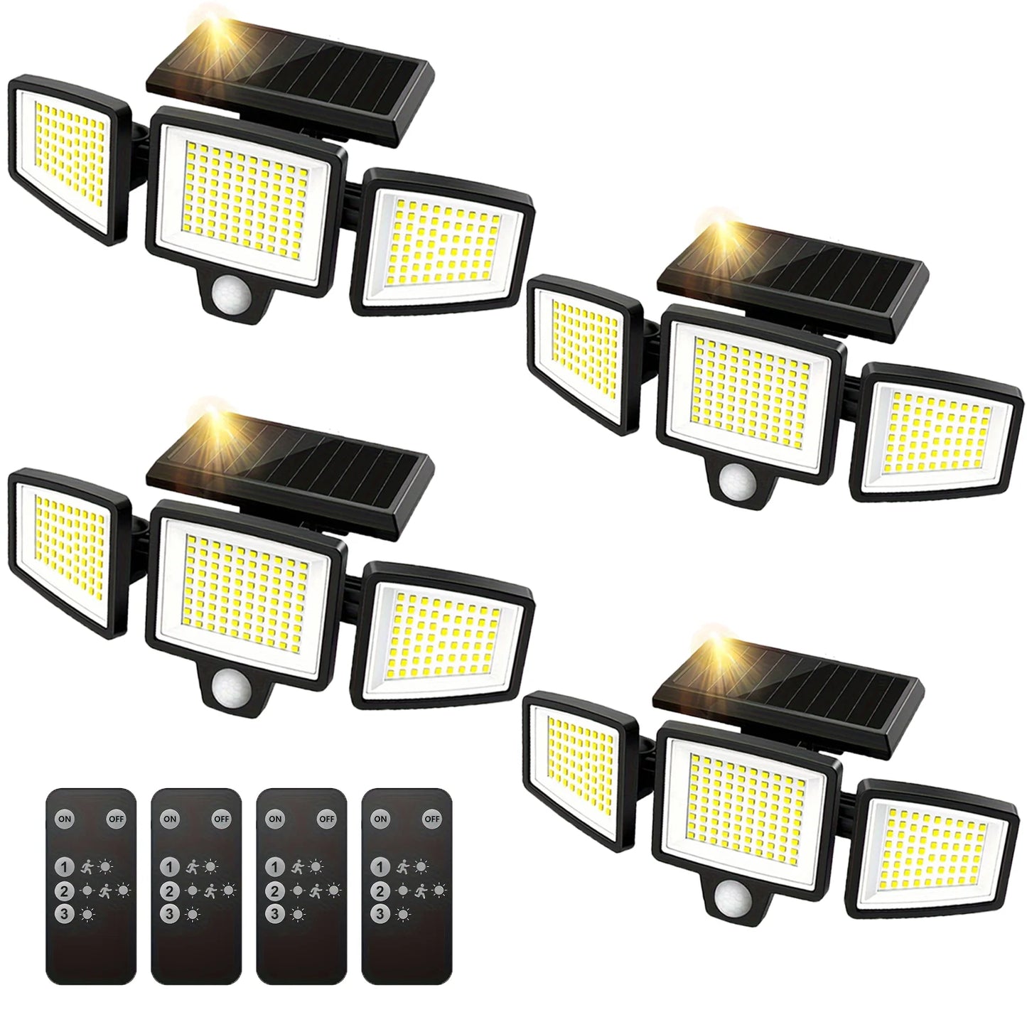 SZRSTH 3-Head Solar Outdoor Light With Motion Sensor Wireless Remote