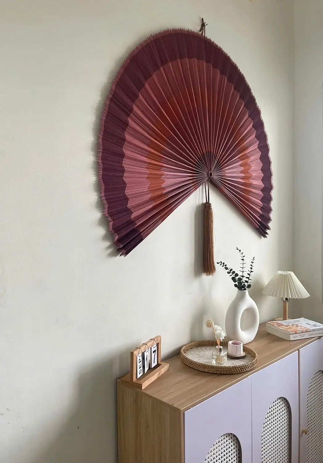 Japanese Chinese Wall Fan Decor Boho Hanging Headboard
