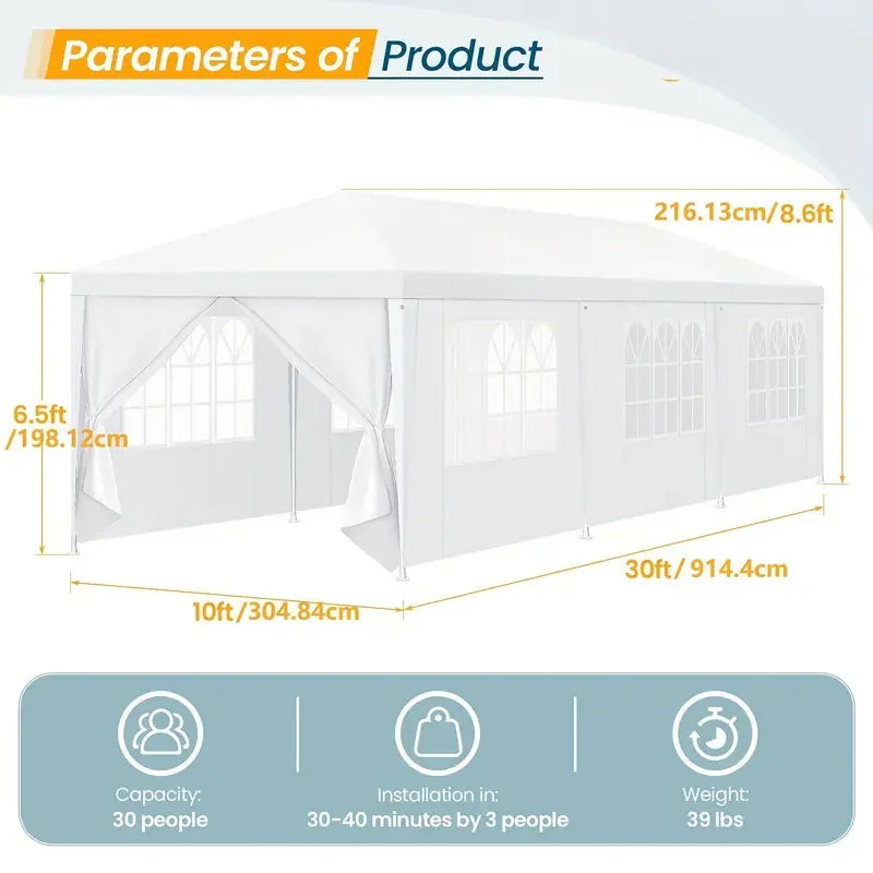 Tooluck Outdoor Party Tent With Removable Sidewalls