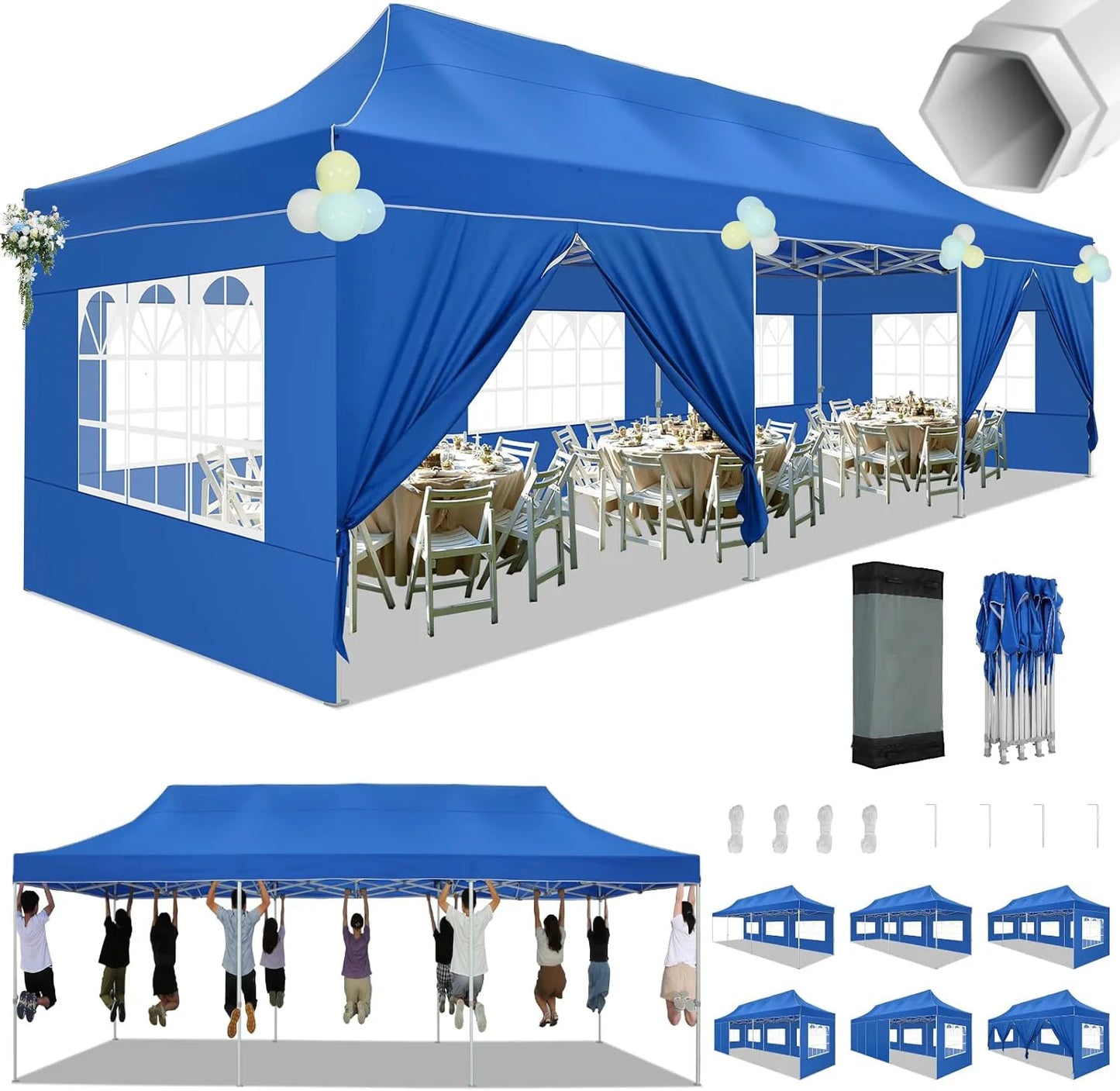 Cobizicn Pop Up Canopy Gazebo Heavy Duty Event Tent