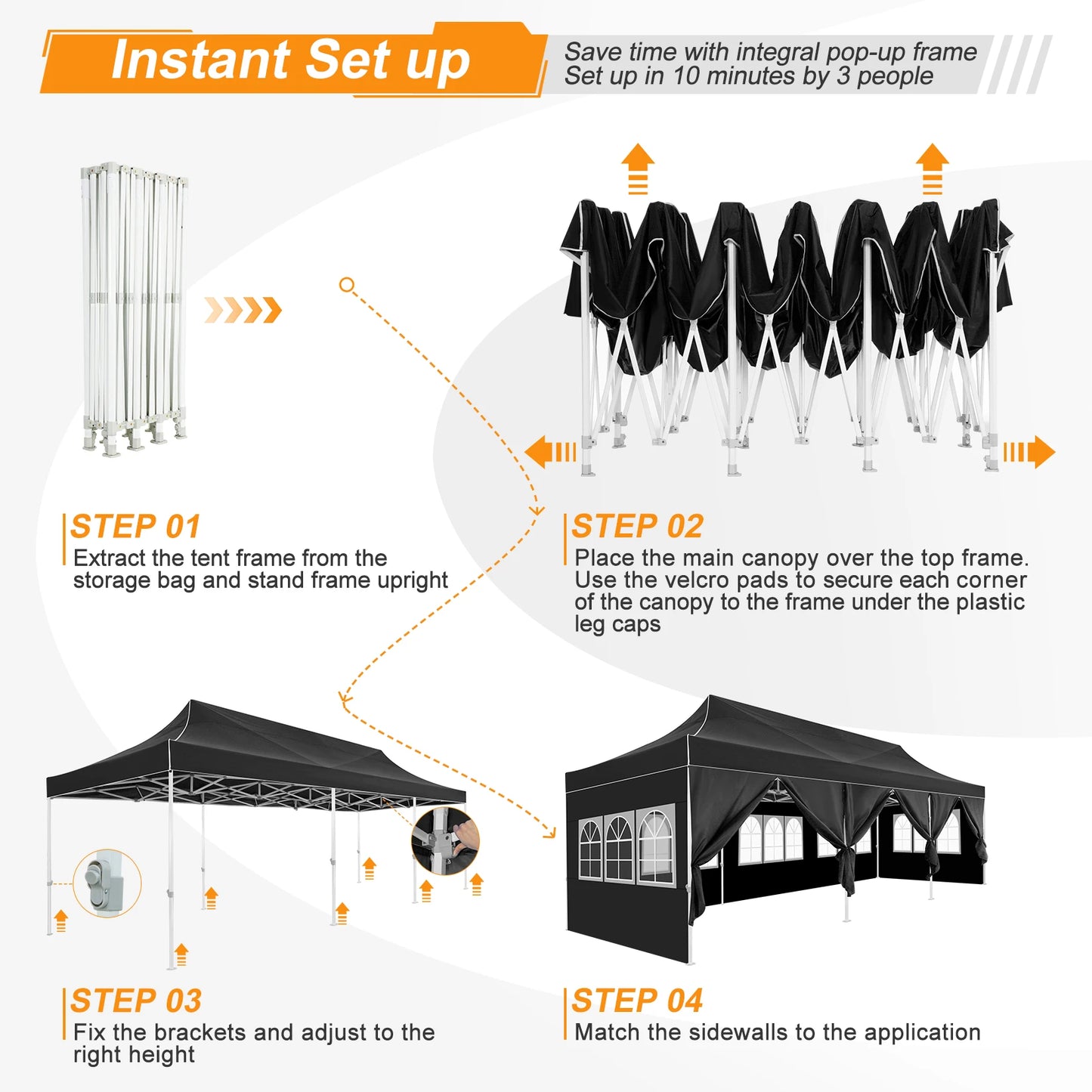 Cobizicn Pop Up Canopy Gazebo Heavy Duty Event Tent