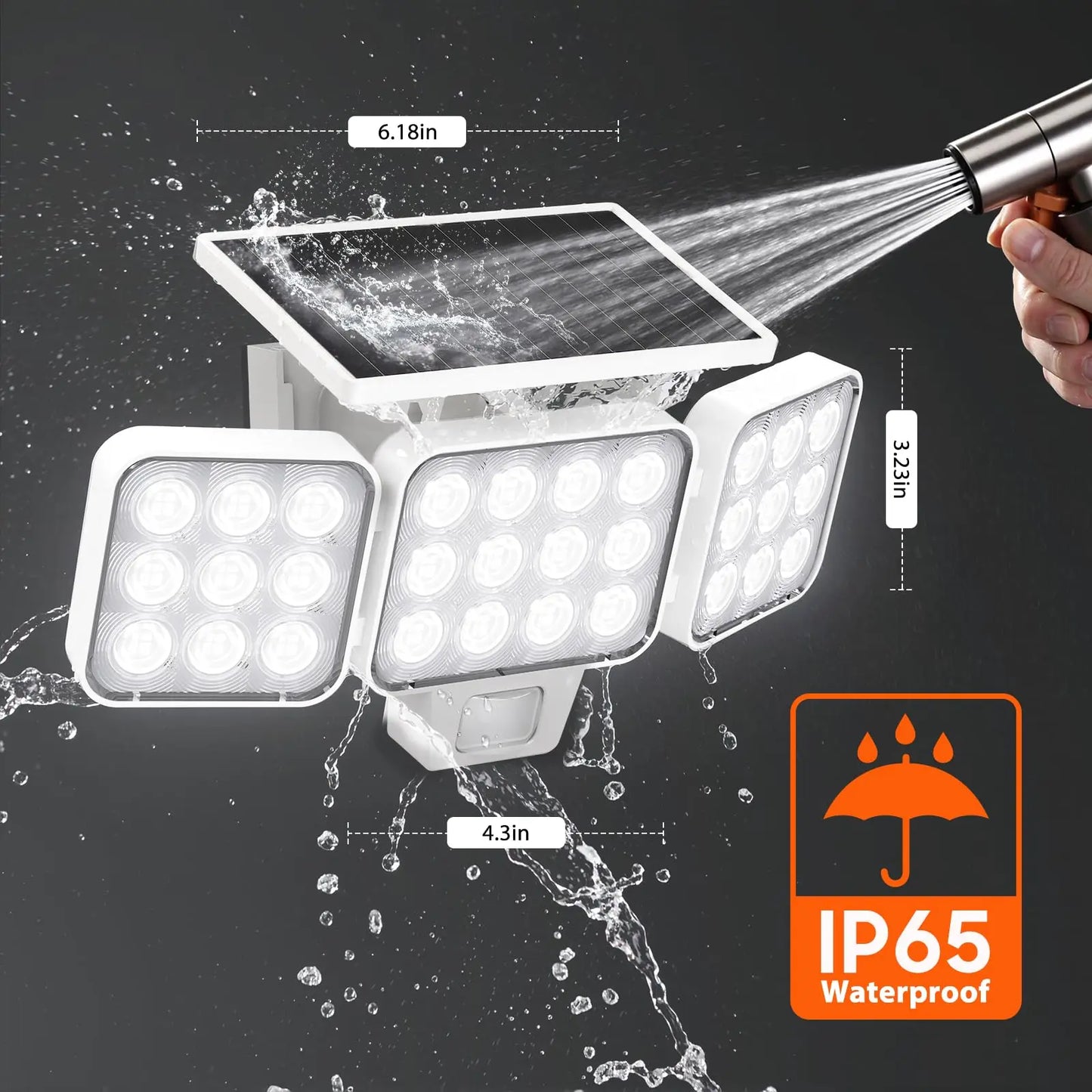Solar Powered Outdoor Motion Sensor Wall Lights Floodlights IP65 Waterproof