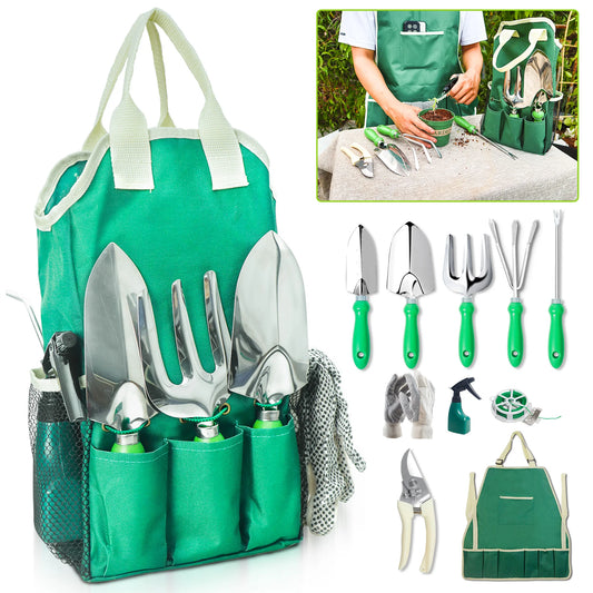 Garden Tool Set With Organizer Handbag For Digging Planting Pruning