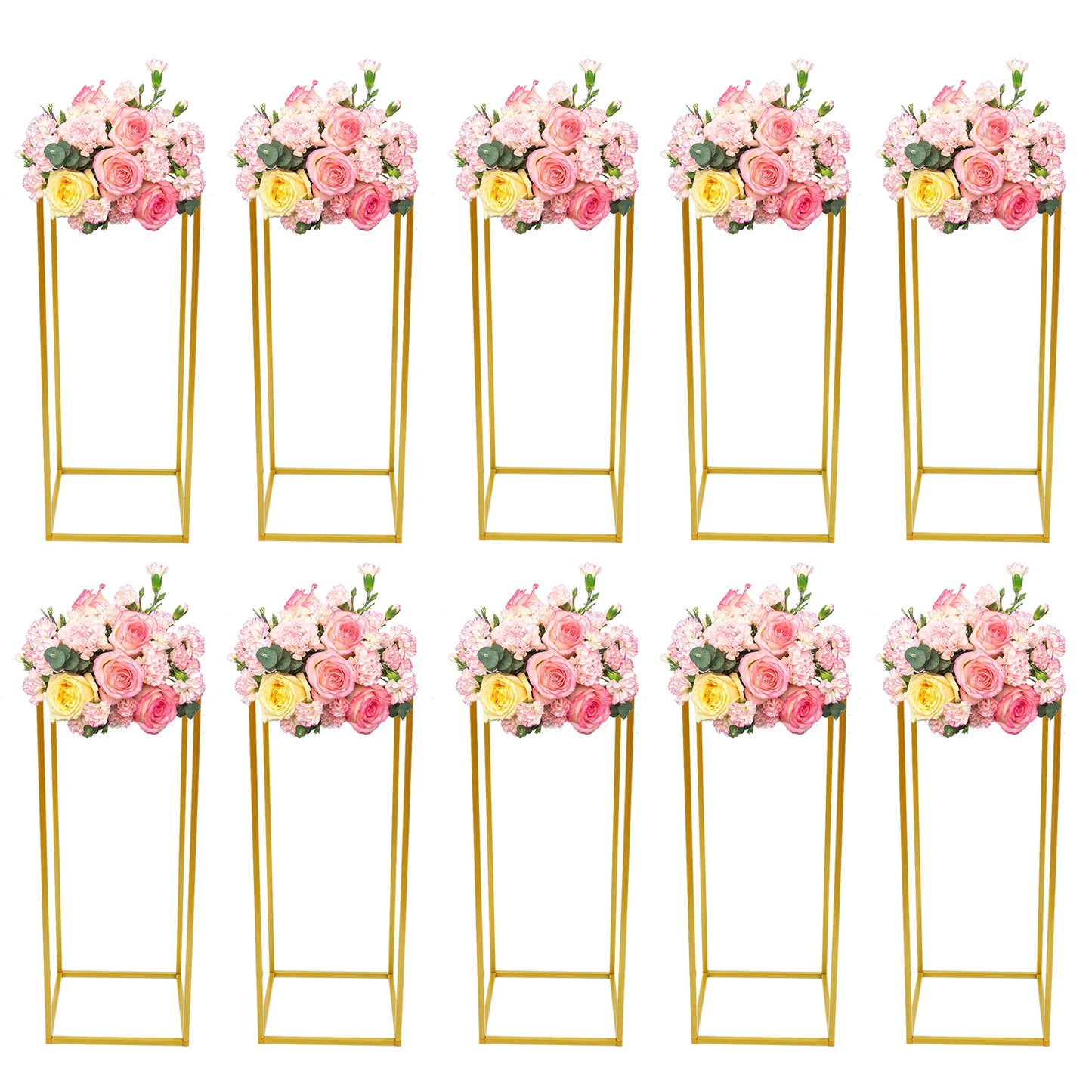10 Piece Metal Flower Stand Set For Floor Wedding Decor