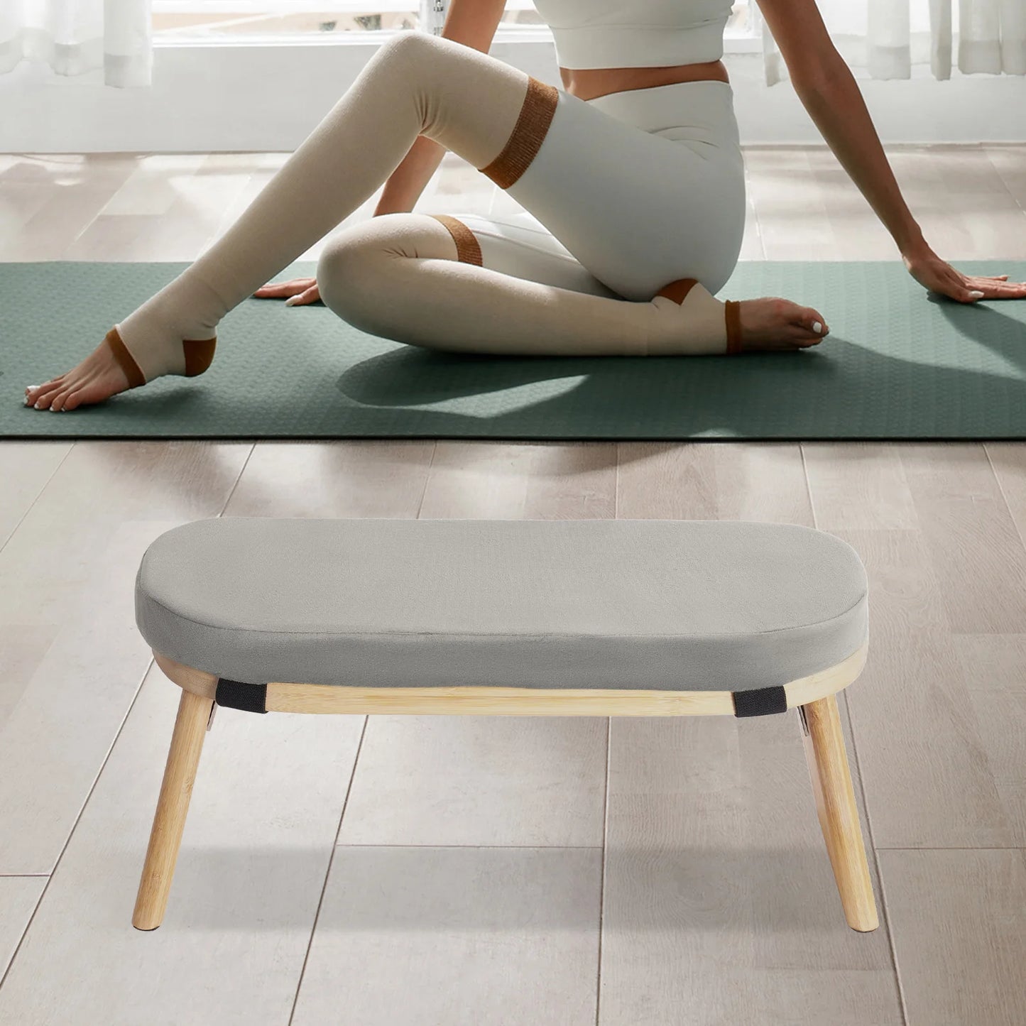 Bymaocar Foldable Meditation Bench Kneeling Stool For Home Use