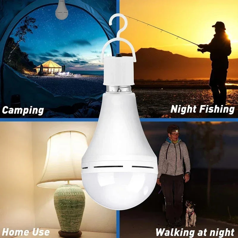LED Rechargeable Emergency Light Bulb 7W 9W 12W 15W Portable Camping Lamp