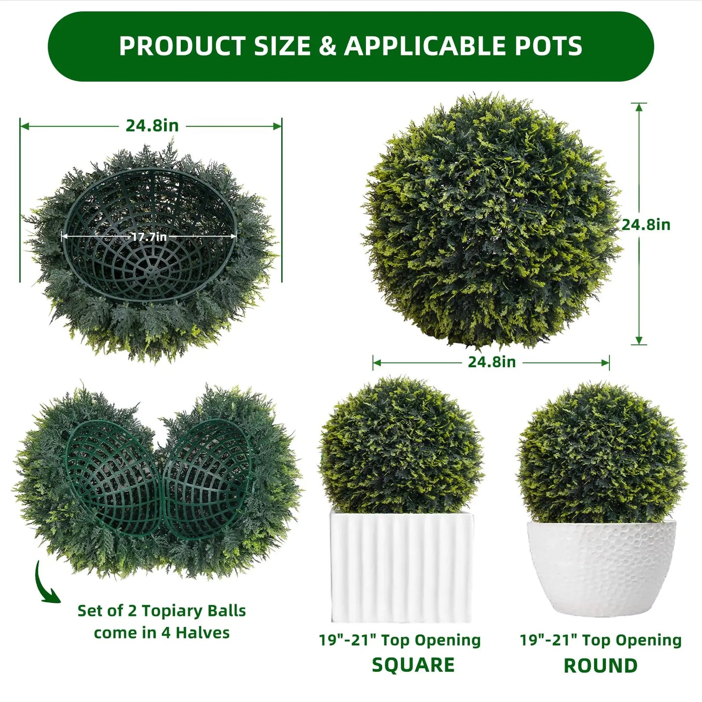 StudysetCN Outdoor Artificial Topiary Balls Set For Home Decor