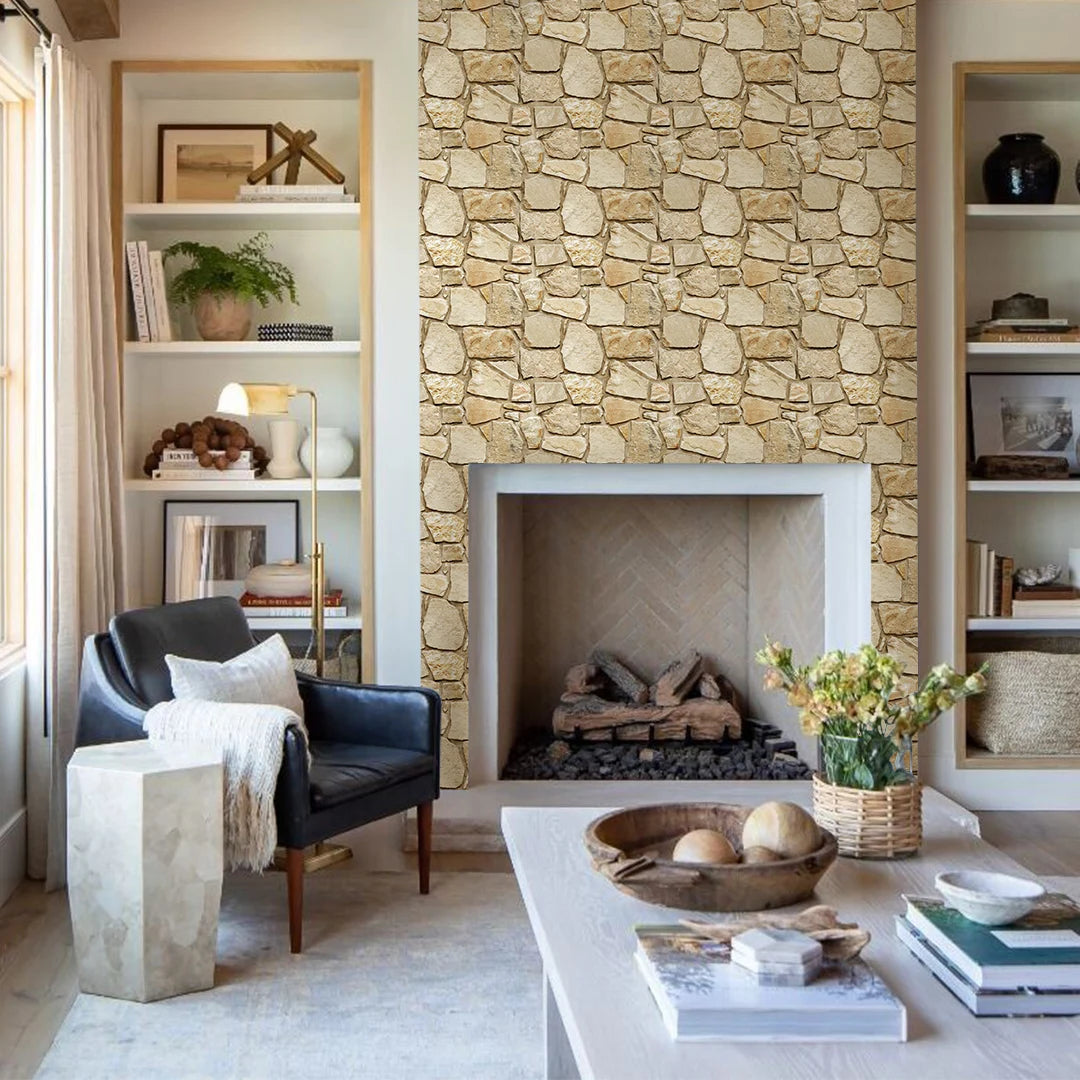 3D Tile Stickers For Wall And Furniture Matte Stone Textures