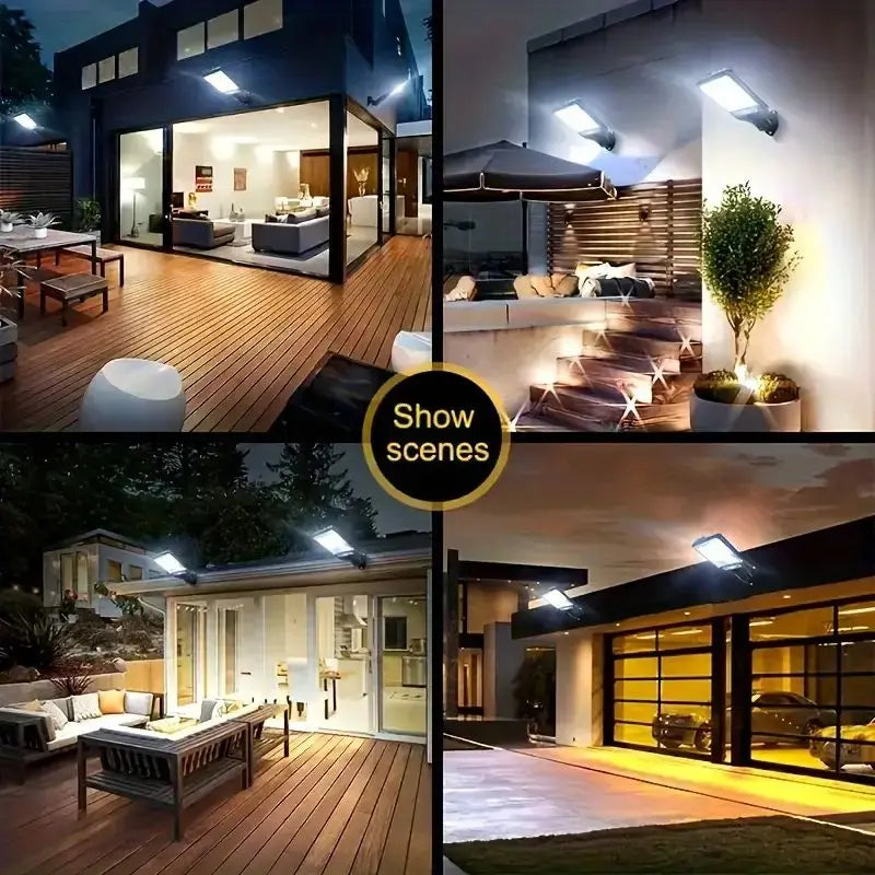 Solar Street Lights 108 COB LED Outdoor With Remote Motion Sensor 3 Modes IP65