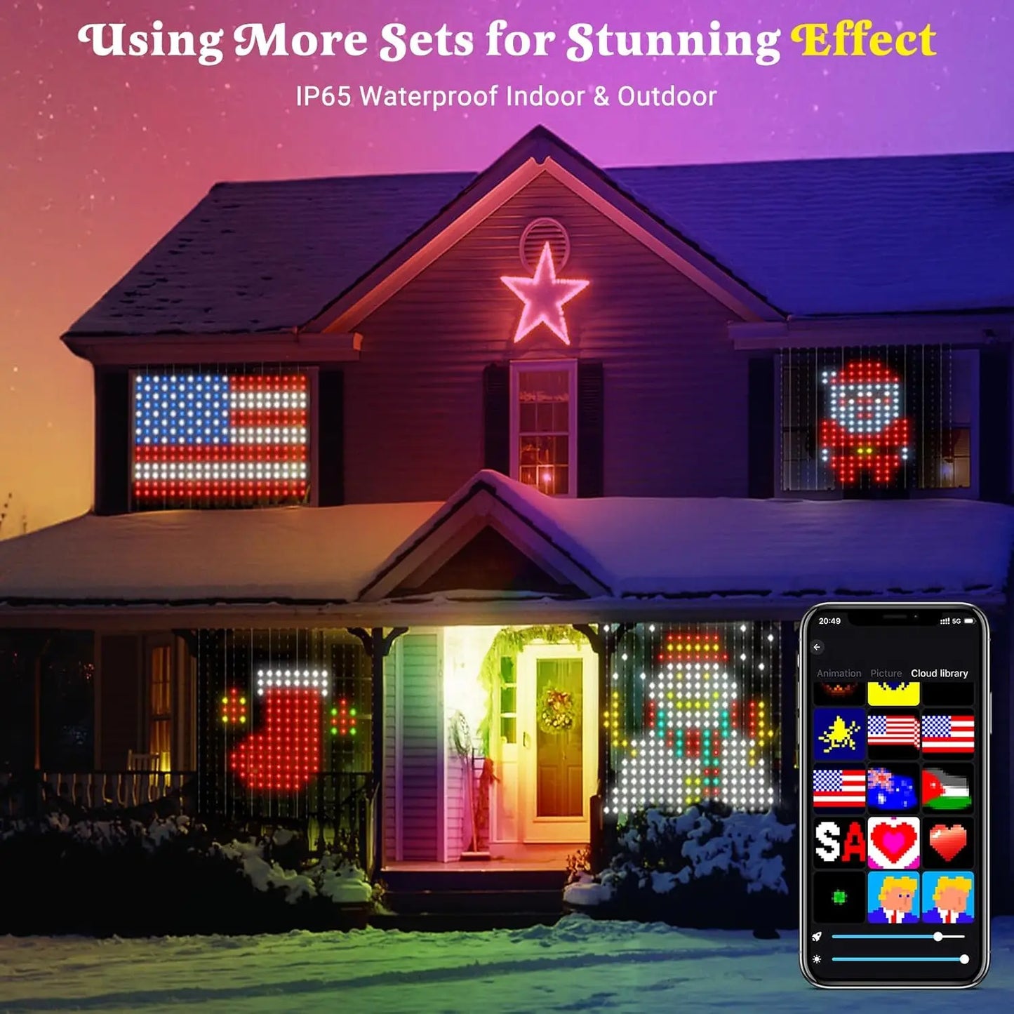 GCTECHING 400 LED Smart Curtain Lights With App Control