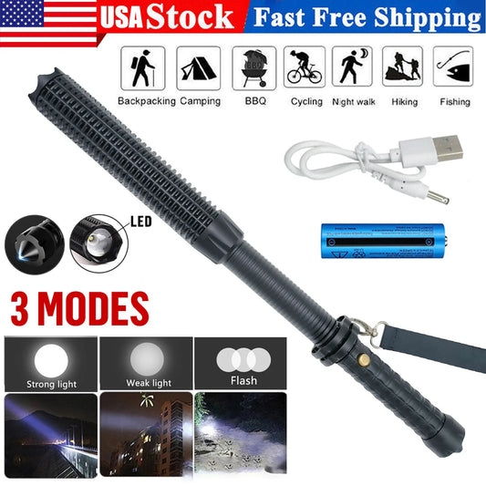 LED Flashlight Zoom Rechargeable Torch Emergency Work Light