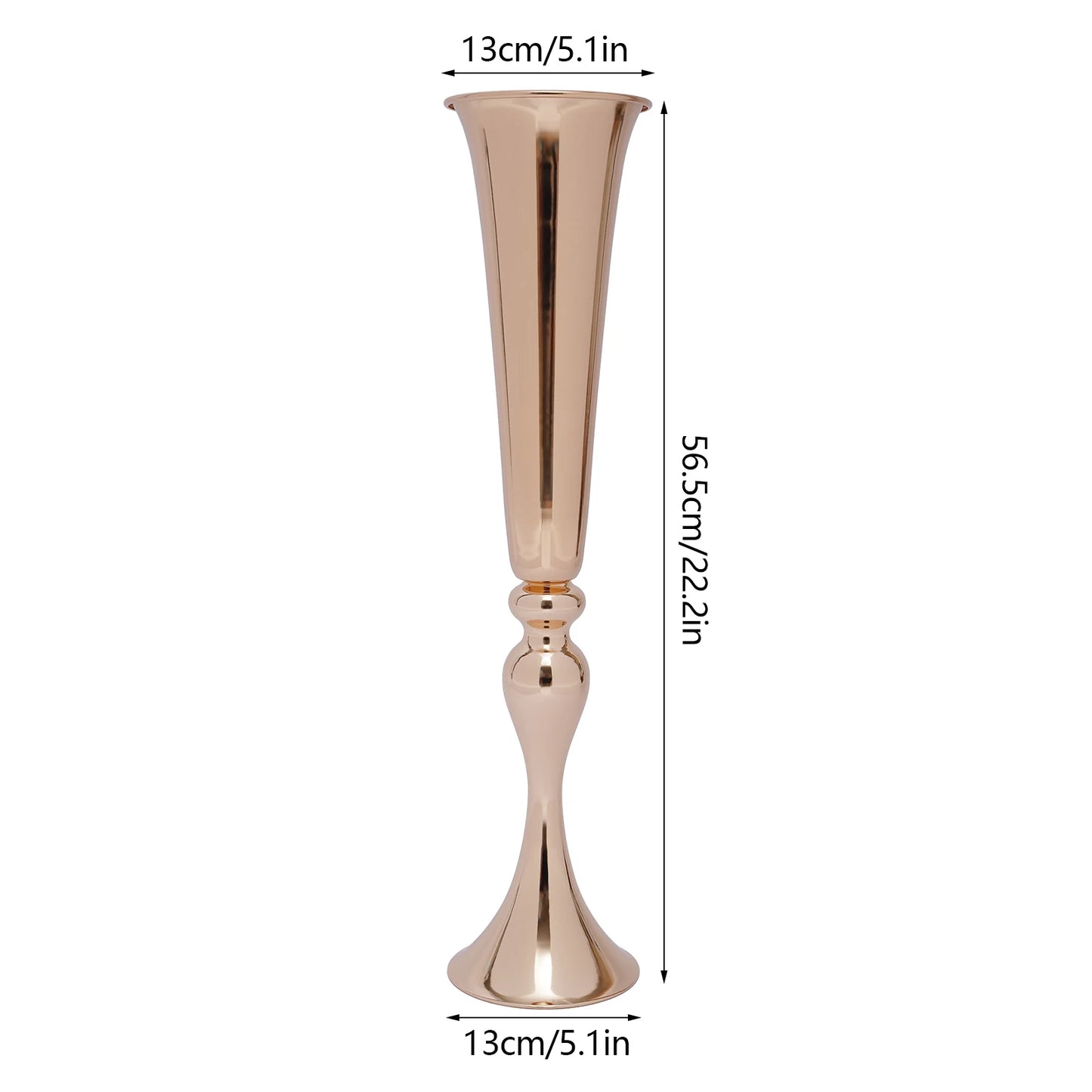 Metal Trumpet Vases Tall Finish For Weddings And Home Decor