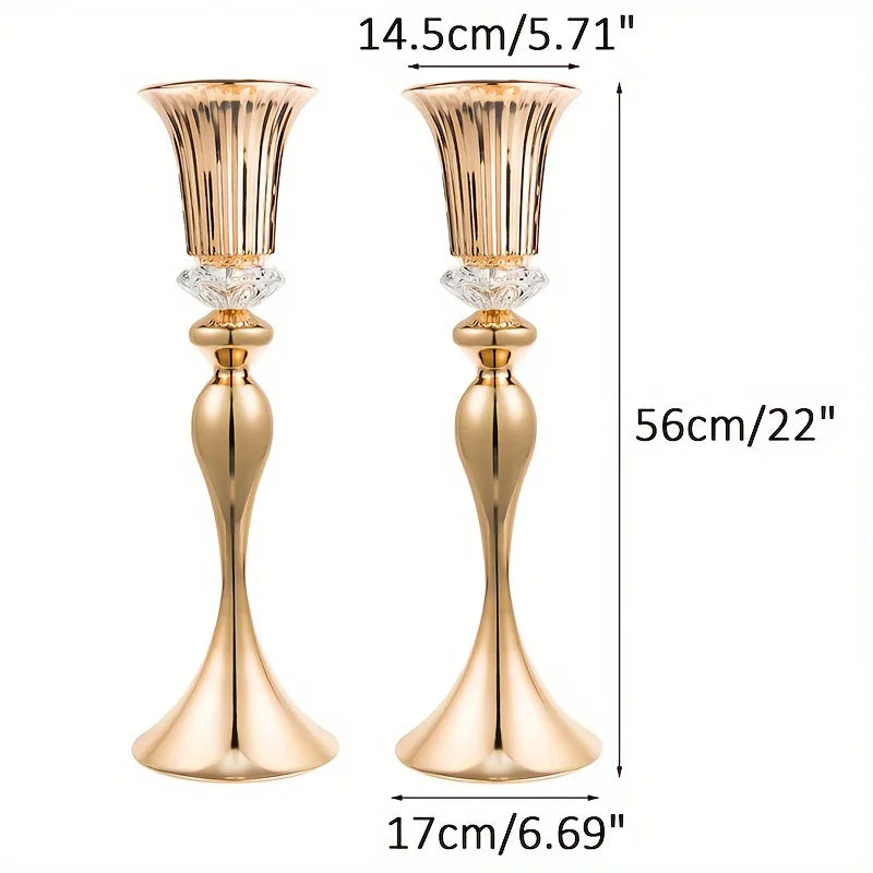 Crystal Flower Stands Set Metal Centerpieces For Table Decor