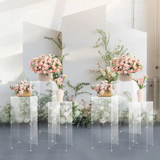 Acrylic Lucite Pedestal Display Stand Set For Party Flowers Cake