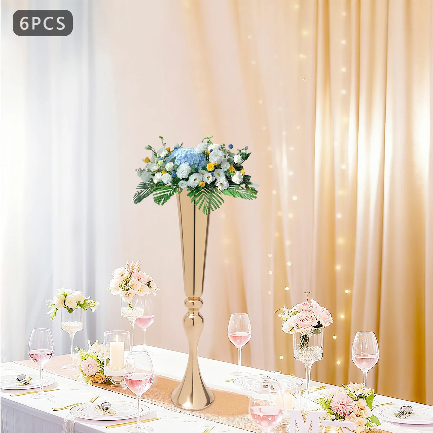 Metal Trumpet Vases Tall Finish For Weddings And Home Decor