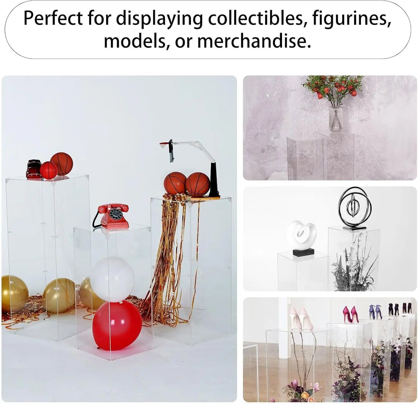 Acrylic Lucite Pedestal Display Stand Set For Party Flowers Cake