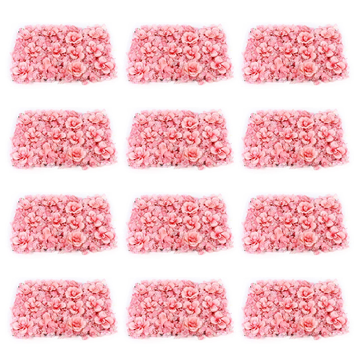 NONECN Roses And Hydrangea Wall Backdrop Panels For Wedding