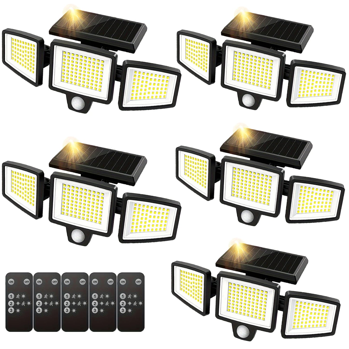 SZRSTH 3-Head Solar Outdoor Light With Motion Sensor Wireless Remote