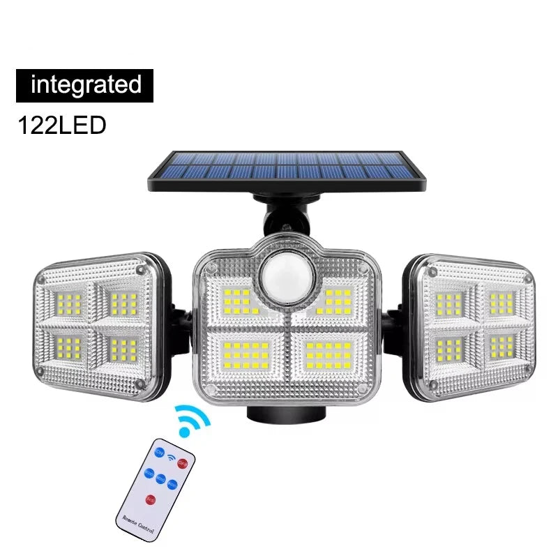 Solar Wall Lamp Outdoor Motion Sensor Spotlight 122 LED Waterproof