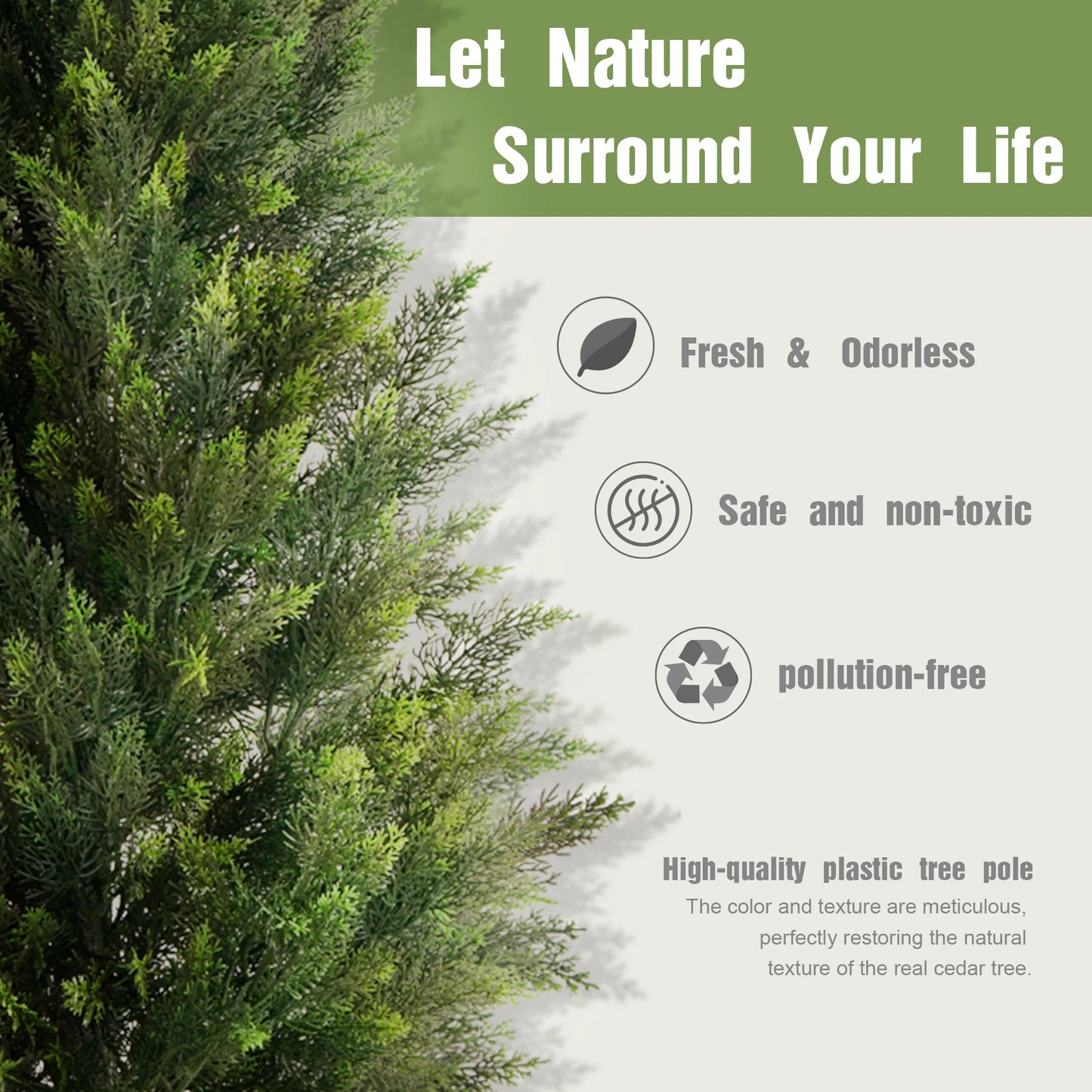 Artificial Cedar Tree Indoor Outdoor Faux Silk Plant Decor