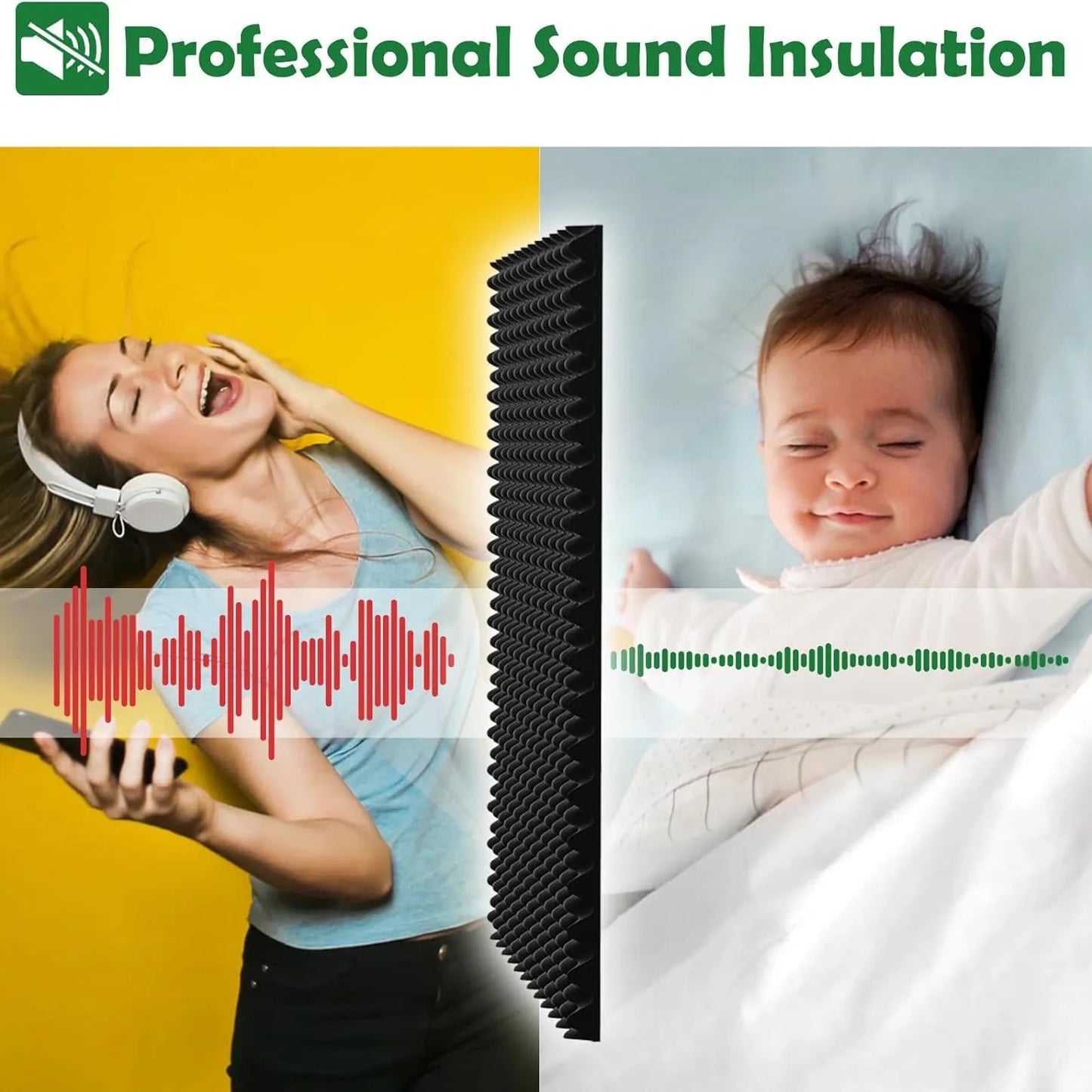 Self Adhesive Eggcrate Acoustic Foam Panels For Home And Studios