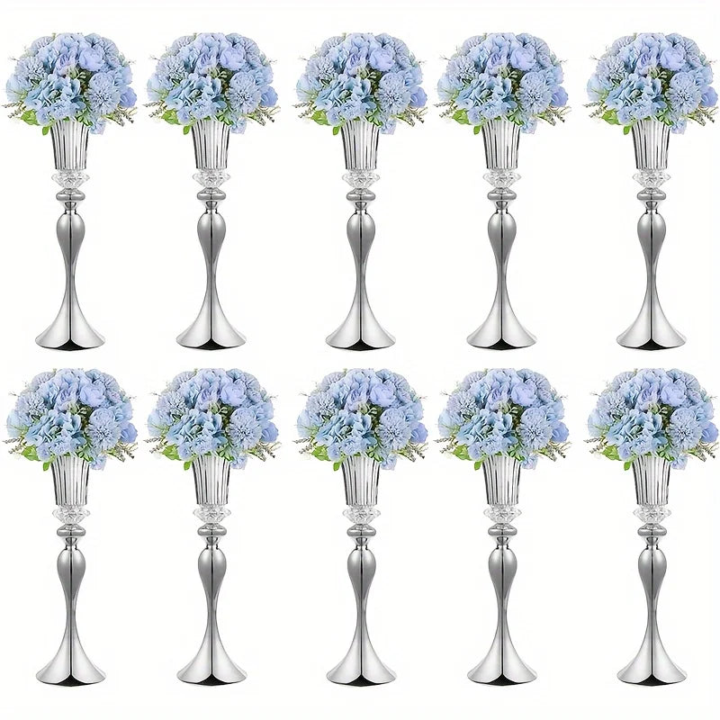 Crystal Flower Stands Set Metal Centerpieces For Table Decor