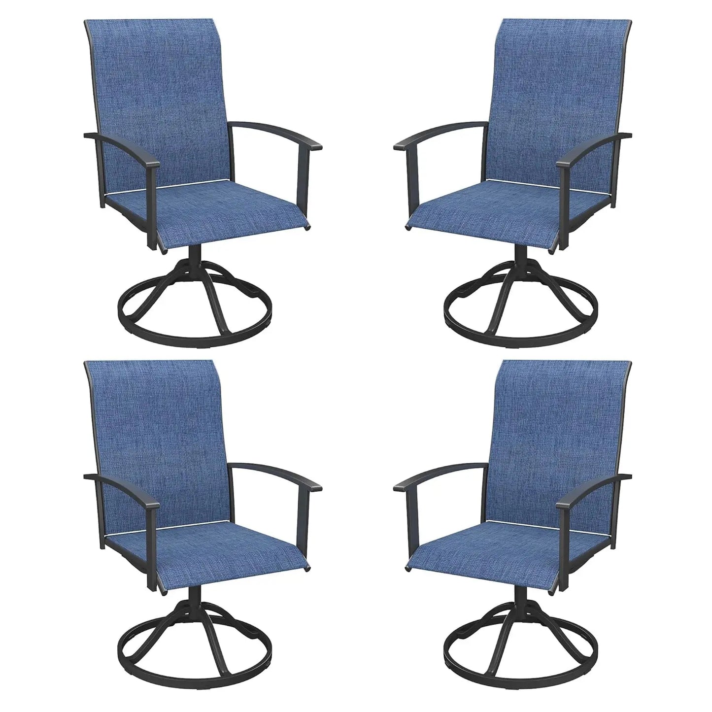 Swivel Textilene Outdoor Patio Chairs Set Of Four Durable