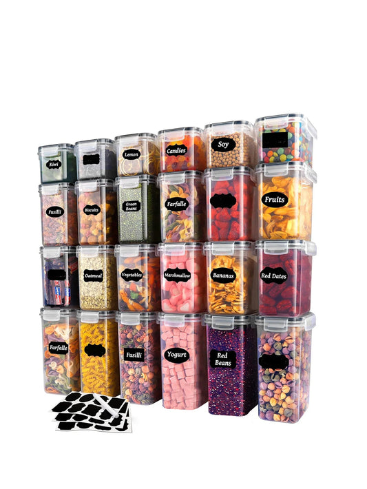 24-Piece Sealed Food Storage Containers With Lids For Pantry Organization