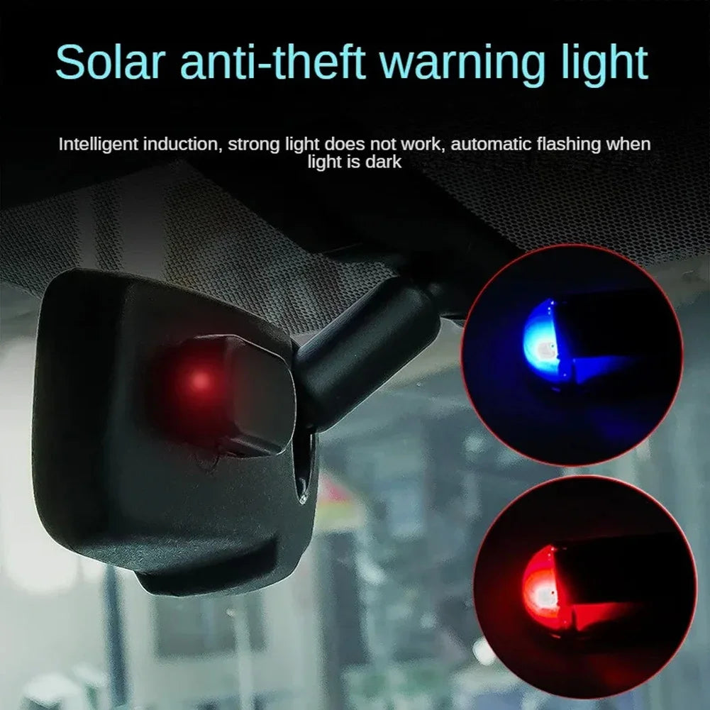 Solar Powered Car Security Light Simulated Dummy Alarm LED Warning