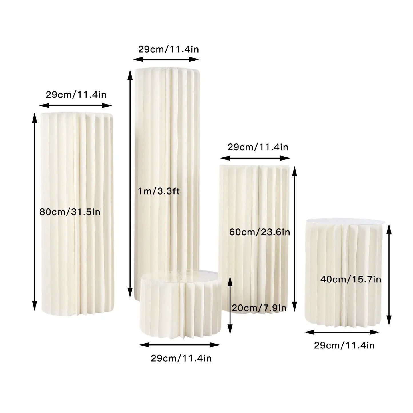 NONECN Cardboard Vases Wedding Centerpiece Set 5 Piece