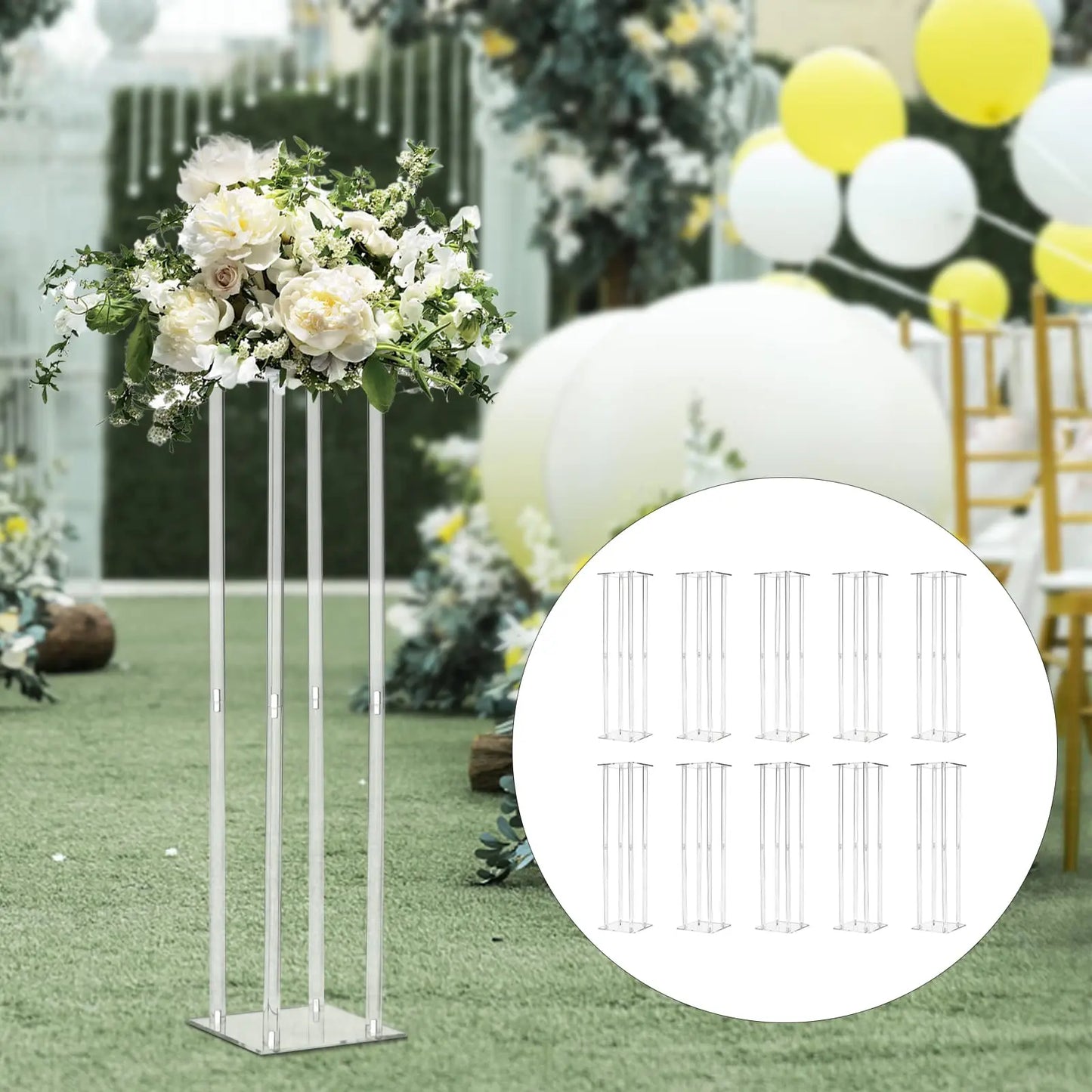 Acrylic Vase Column Stand Centerpiece for Wedding Decoration