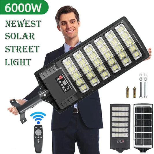 Solar Street Light Outdoor Dusk To Dawn With Remote Control