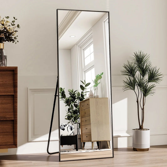 Full Length Mirror With Stand Wall Mount Wardrobe Tempered Glass