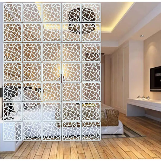 Hanging Room Divider Panels, 12 Pieces, Wood Plastic DIY Screens