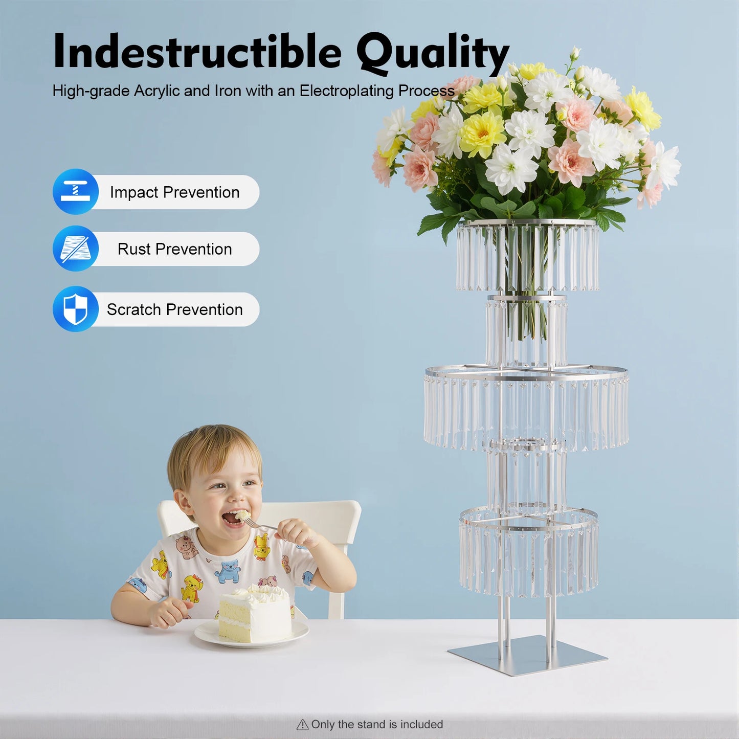 Acrylic Crystal Flower Stand For Wedding Centerpieces