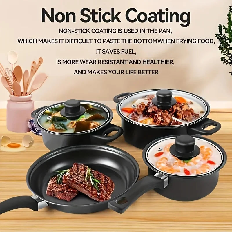AEHOME Nonstick Cookware Set Induction Compatible With Utensils
