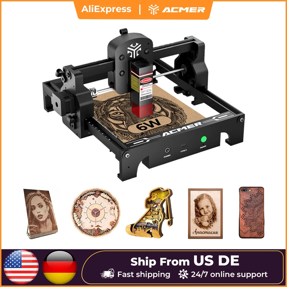 ACMER Mini Laser Engraver Portable CNC Engraving Machine for Woodworking