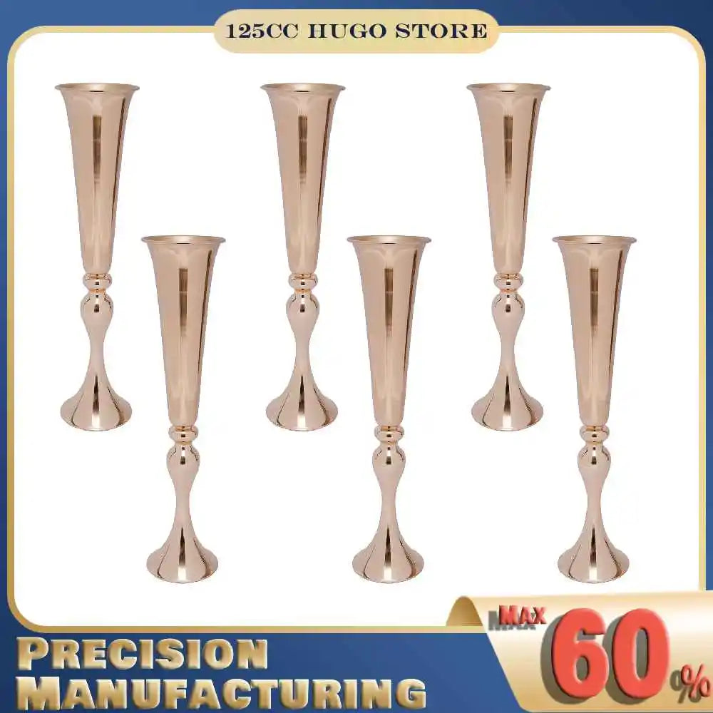 Metal Trumpet Vases Tall Finish For Weddings And Home Decor