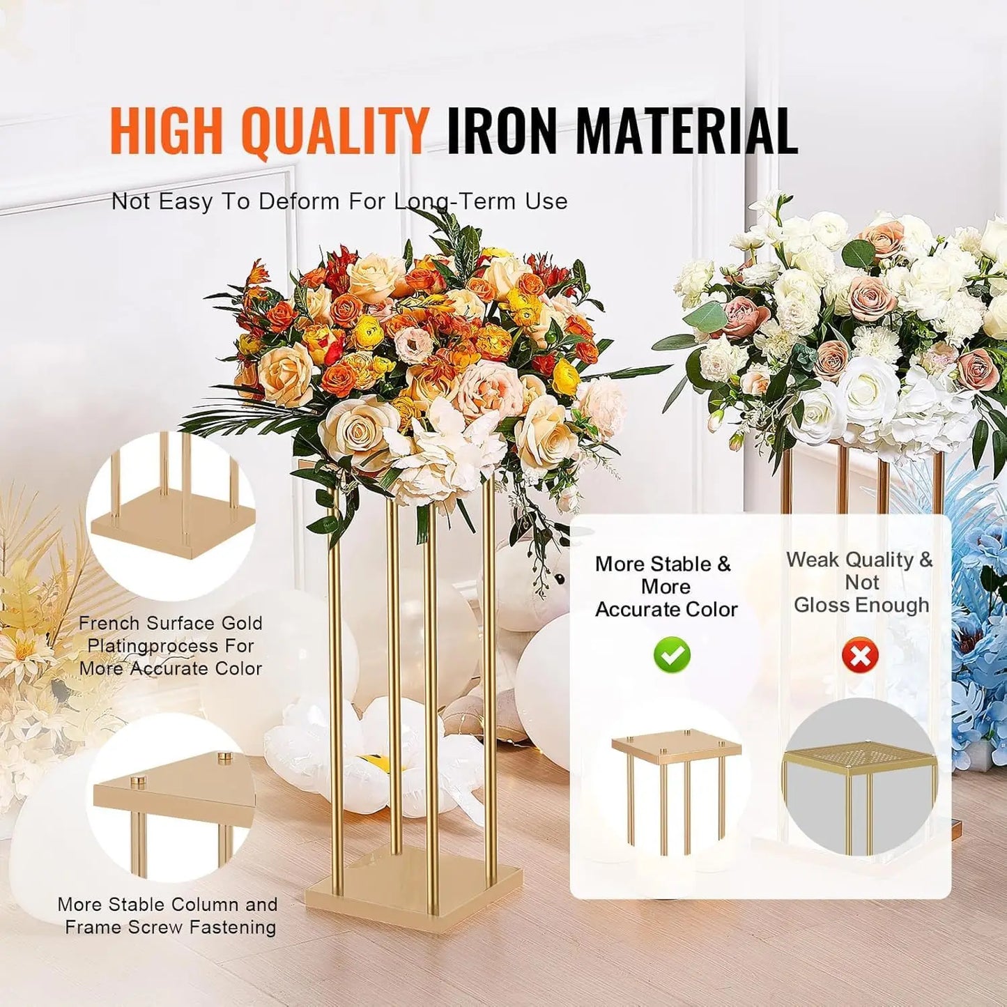 Wedding Centerpiece Flower Stand Set 12 Pieces For Table Decor