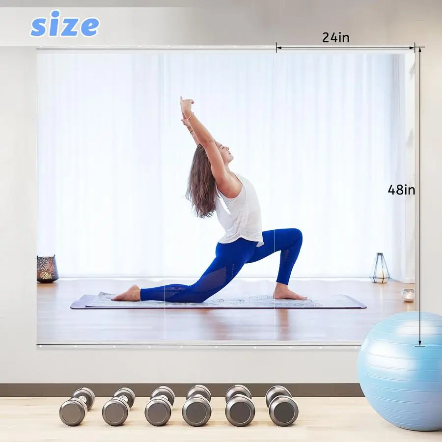 Tempered Glass Home Gym Mirror Frameless Wall Mounted