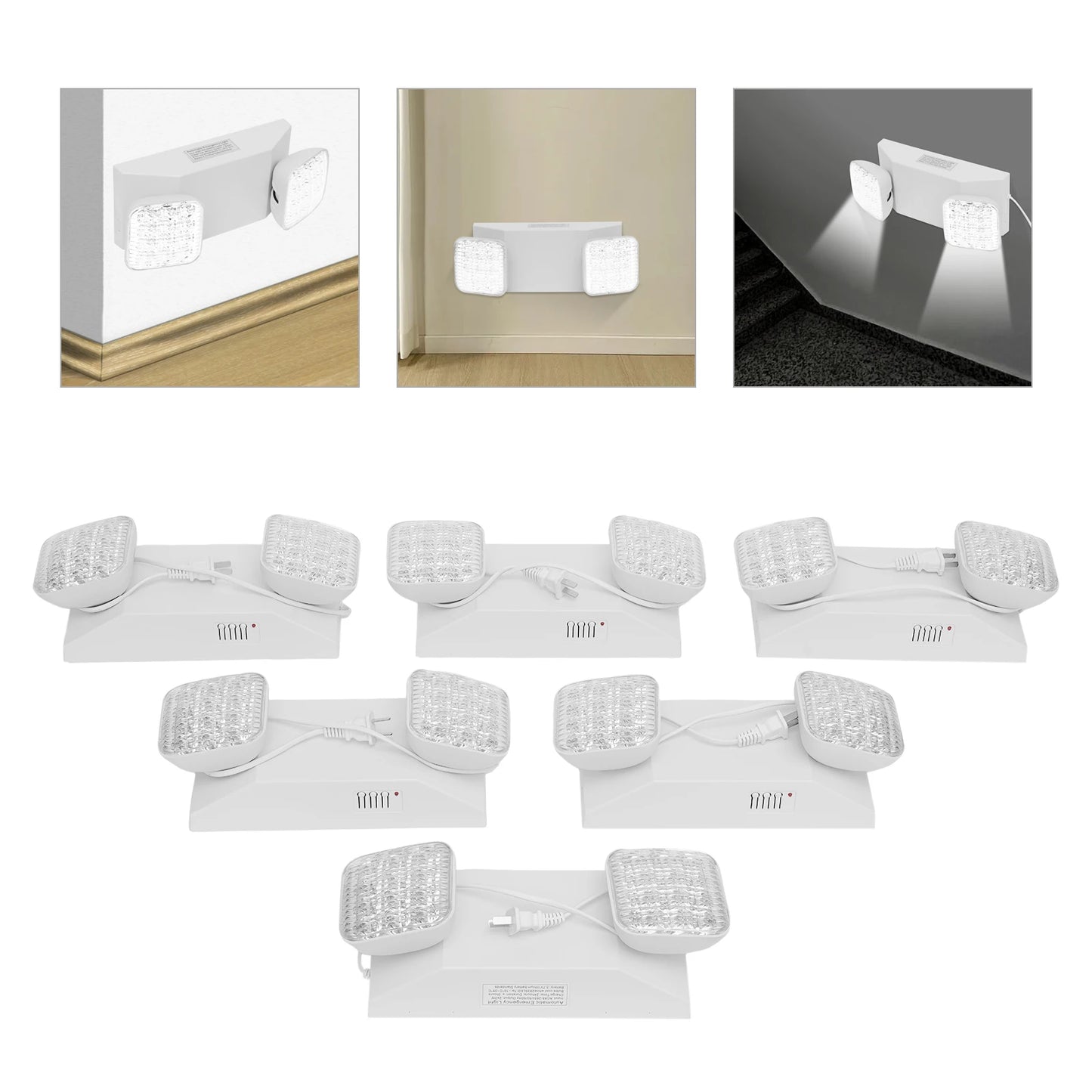 Emergency Exit Lights With Battery Backup Dual Head LED Waterproof
