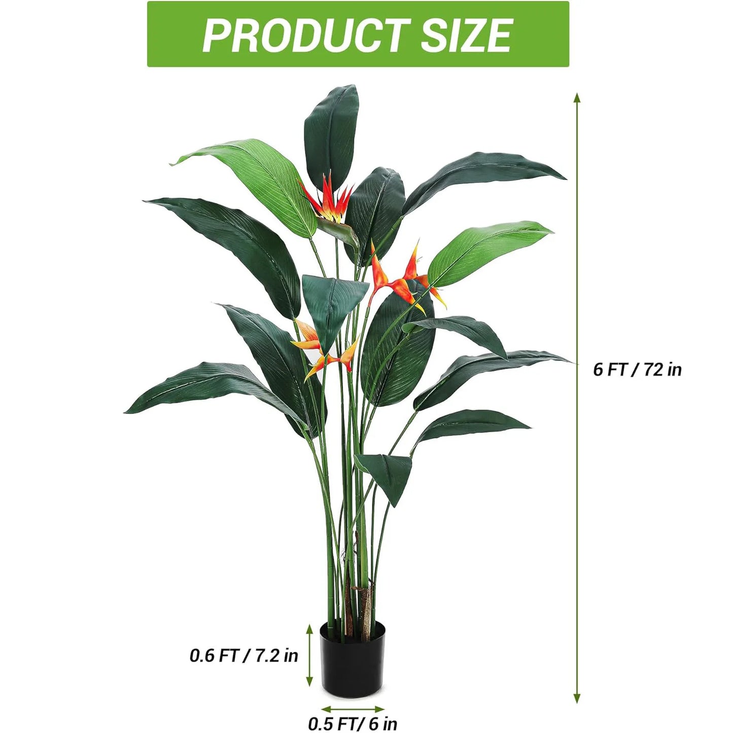 HiMISSCN 2Pcs Artificial Bird Of Paradise Plants For Home Decor