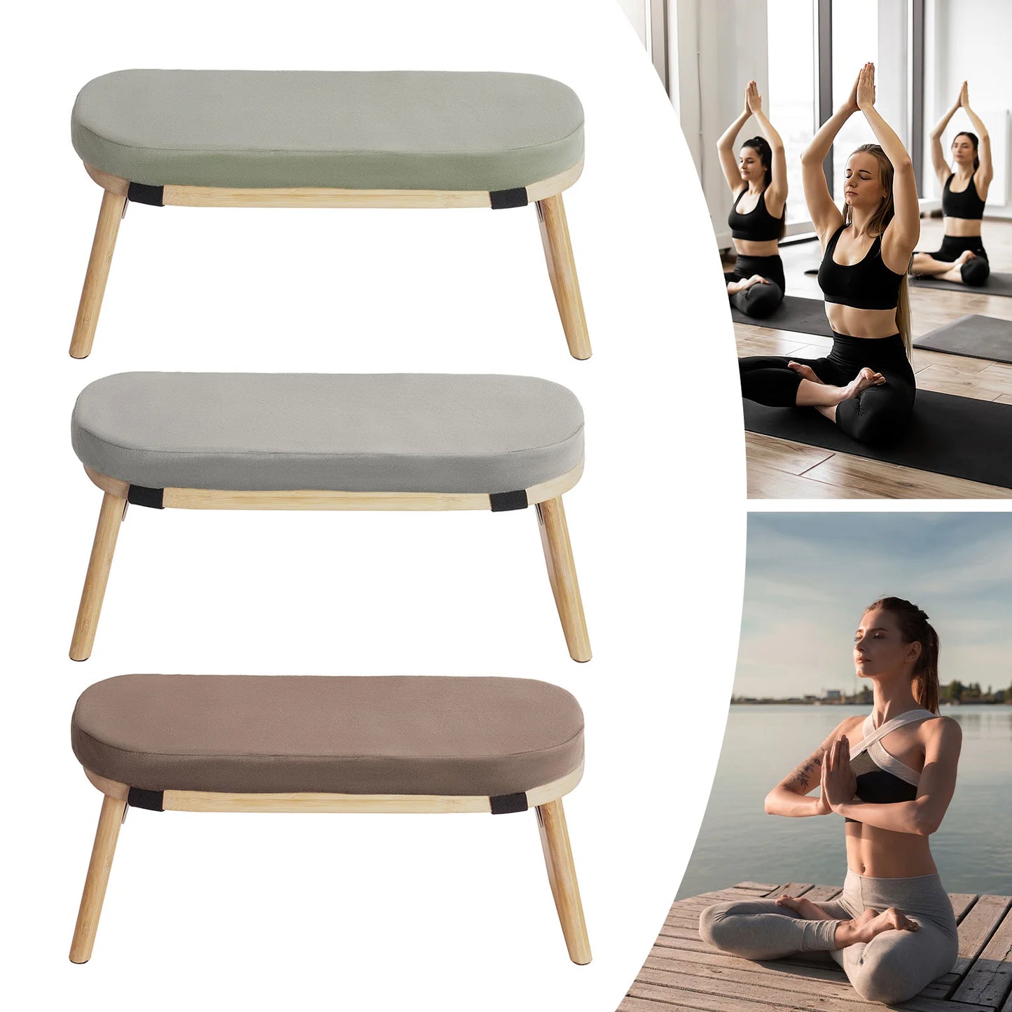 Bymaocar Foldable Meditation Bench Kneeling Stool For Home Use
