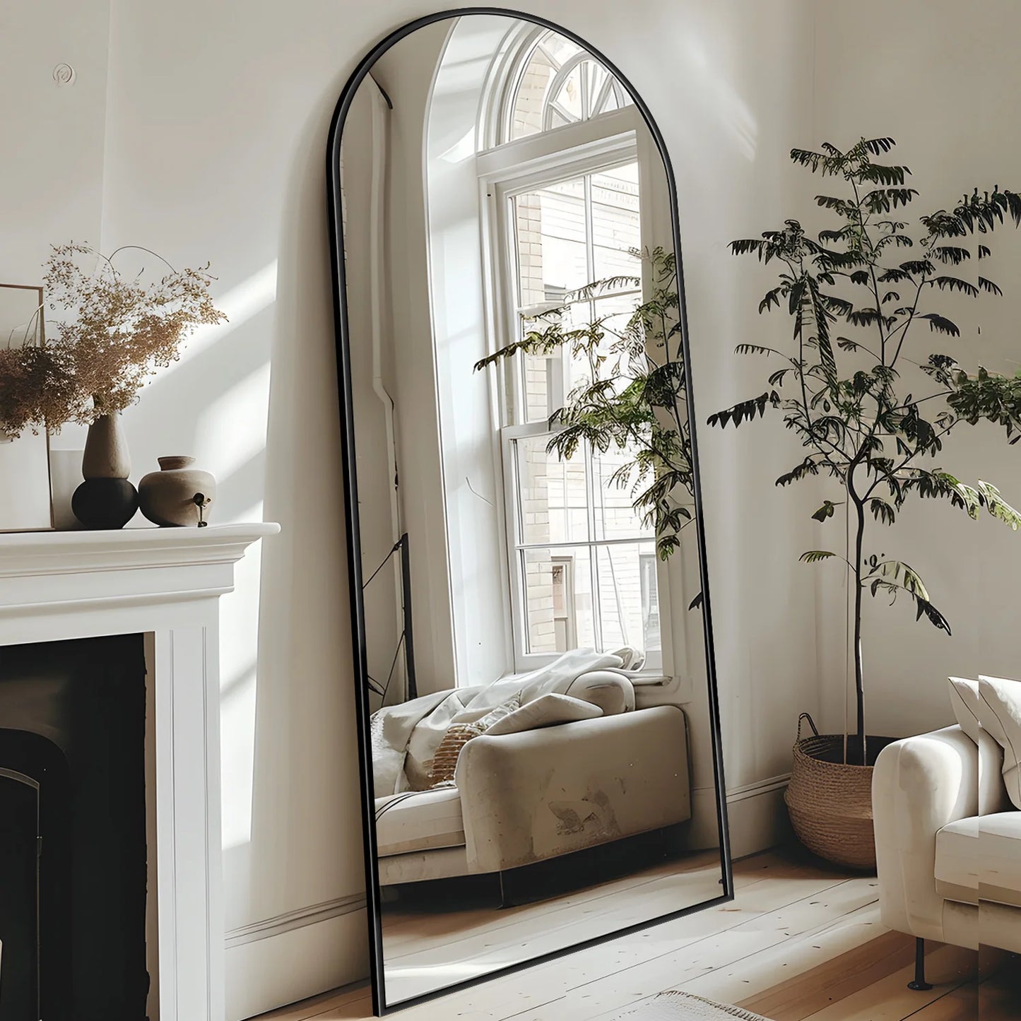 Antok Full Length Mirror With Stand Oversized Floor Mirror