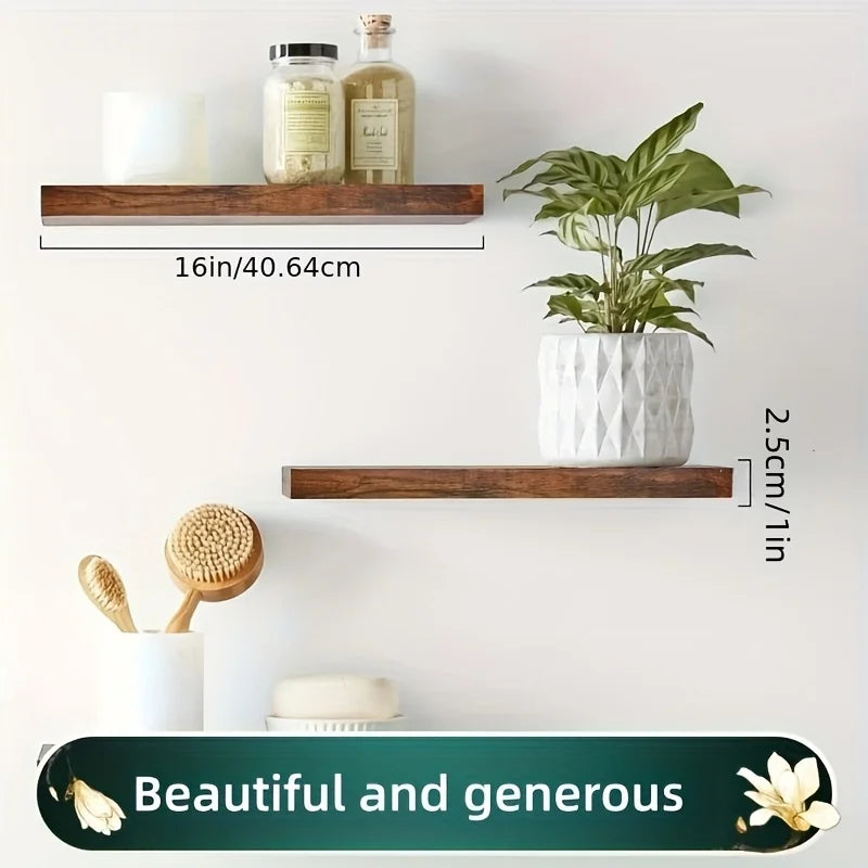 Wooden Wall Mounted Shelf For Living Room Modern Minimalist Design